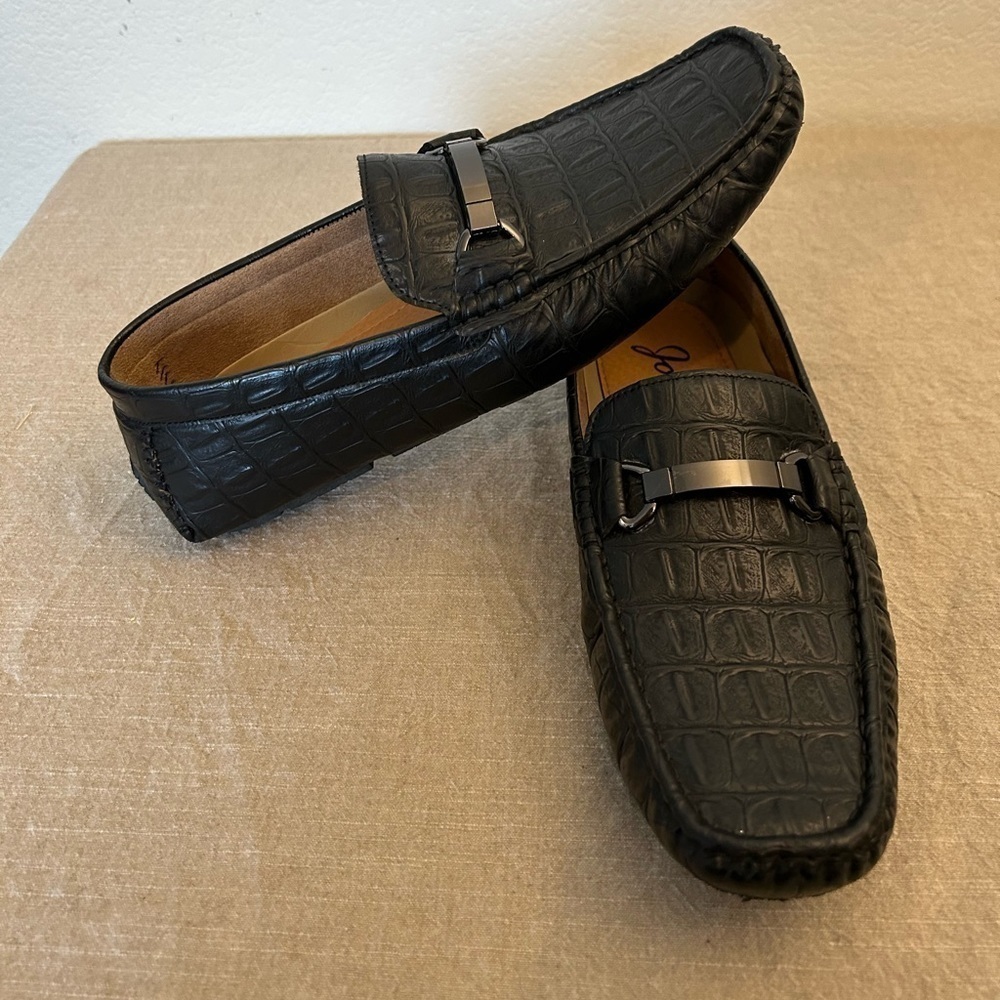 JousenMen's Loafers Crocodile Printed Casual Mens Slip On Shoes size 9